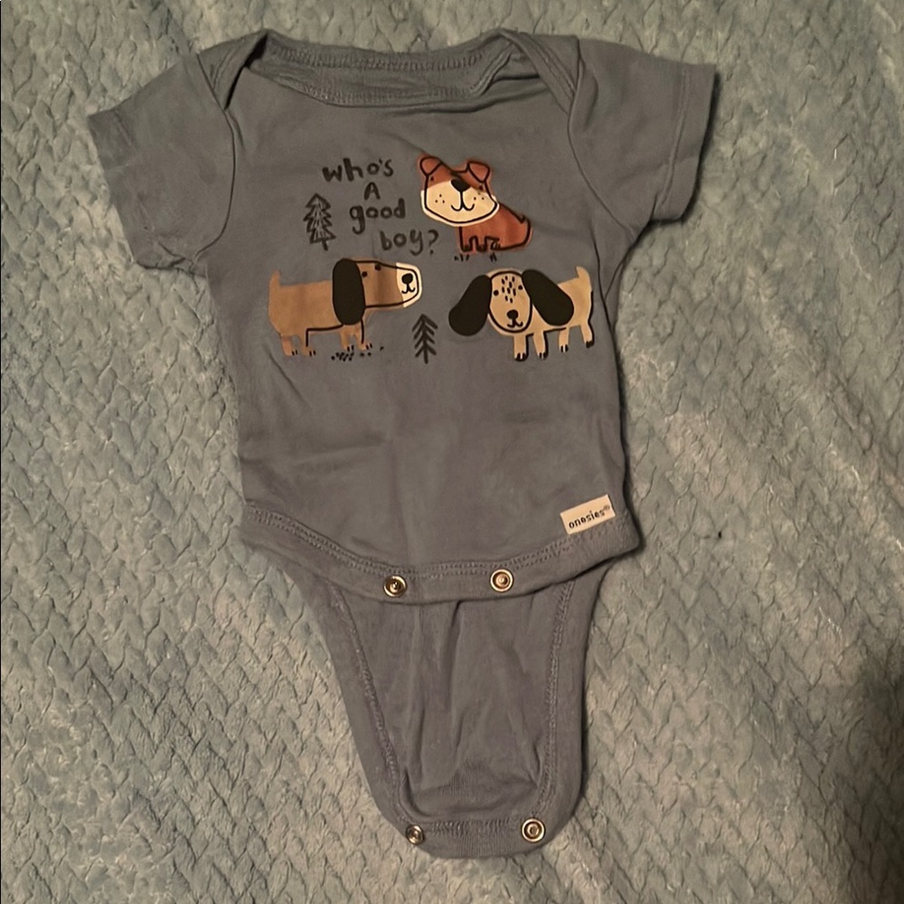 Gerber Blue Bodysuit with Dog Print